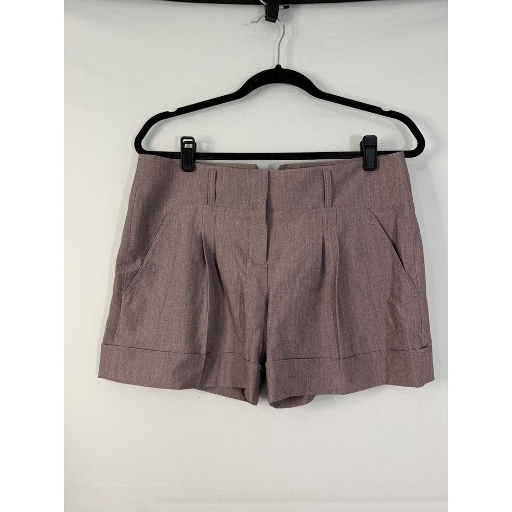 BCBGMAXAZRIA Shorts Women 4 Mauve Grey‎ Excellent Tailored Cuffed Pleated Dressy
